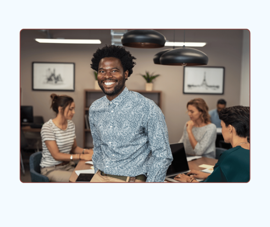 a man smiling at camera